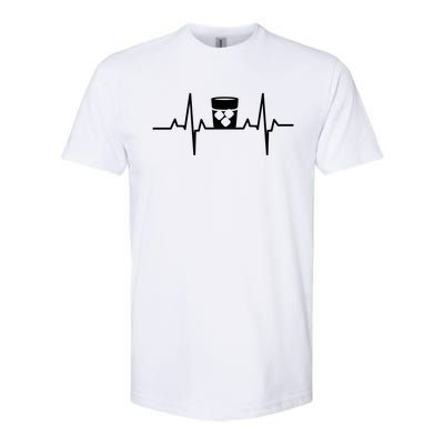 Whiskey Heartbeat Distilled Alcoholic Beverage Whisky Funny Gift Softstyle CVC T-Shirt