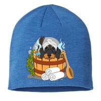 Wire Haired Dachshund Lover And Wellness Sauna Lover Design Gift Sustainable Beanie