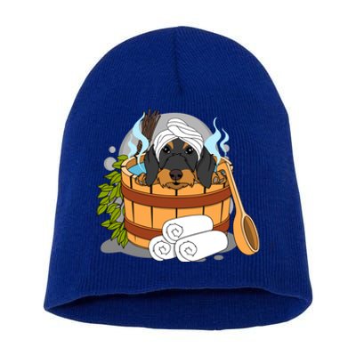 Wire Haired Dachshund Lover And Wellness Sauna Lover Design Gift Short Acrylic Beanie