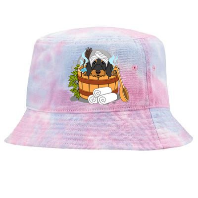 Wire Haired Dachshund Lover And Wellness Sauna Lover Design Gift Tie-Dyed Bucket Hat