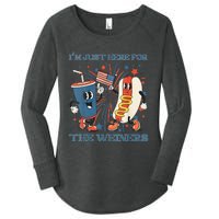 Womens Hot Dog Im Just Here For The Wieners 4Th Of July Women's Perfect Tri Tunic Long Sleeve Shirt