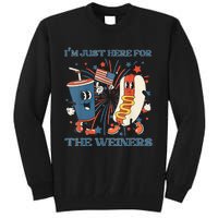 Womens Hot Dog Im Just Here For The Wieners 4Th Of July Tall Sweatshirt