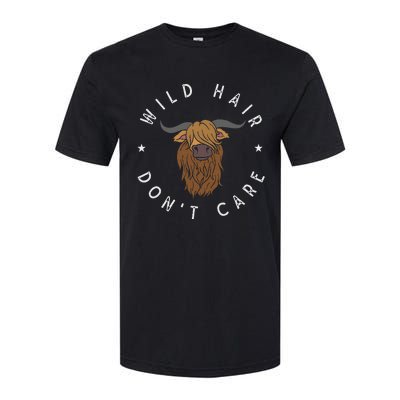 Wild Hair Dont Care Funny Scottish Farmer Gift Highland Cow Softstyle® CVC T-Shirt