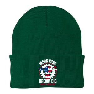 Work Hard Dream Big Happy Labor Day Cute Gift Knit Cap Winter Beanie