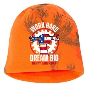 Work Hard Dream Big Happy Labor Day Cute Gift Kati - Camo Knit Beanie