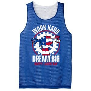 Work Hard Dream Big Happy Labor Day Cute Gift Mesh Reversible Basketball Jersey Tank