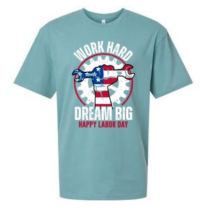 Work Hard Dream Big Happy Labor Day Cute Gift Sueded Cloud Jersey T-Shirt