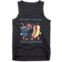 Womens Hot Dog Im Just Here For The Wieners 4Th Of July Tank Top