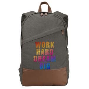 Work Hard Dream Big Inspirational Cotton Canvas Backpack