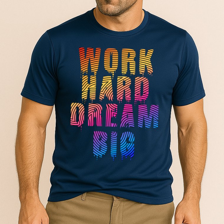 Work Hard Dream Big Inspirational Cooling Performance Crew T-Shirt