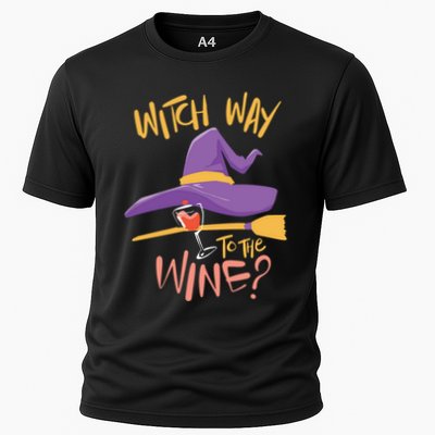 Women Halloween Drinking Witch Way To The Wine Long Sleeve Performance Shirt