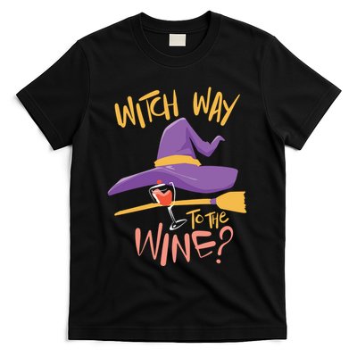Women Halloween Drinking Witch Way To The Wine Long Sleeve T-Shirt