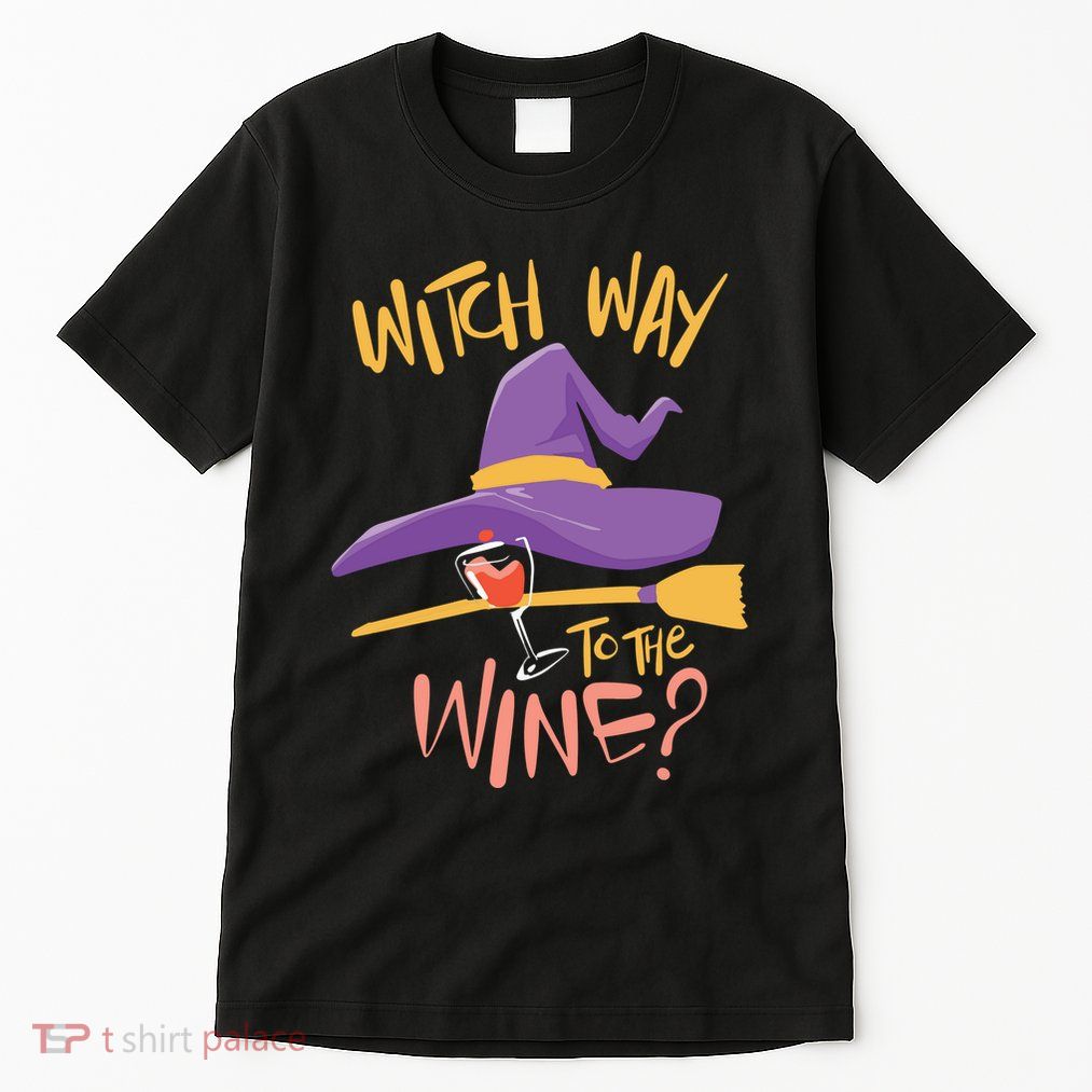 Women Halloween Drinking Witch Way To The Wine Long Sleeve Tall T-Shirt