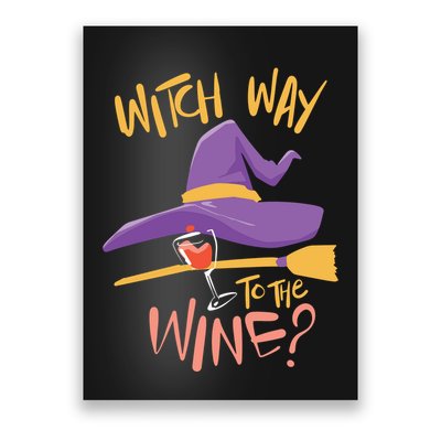 Women Halloween Drinking Witch Way To The Wine Long Sleeve Poster