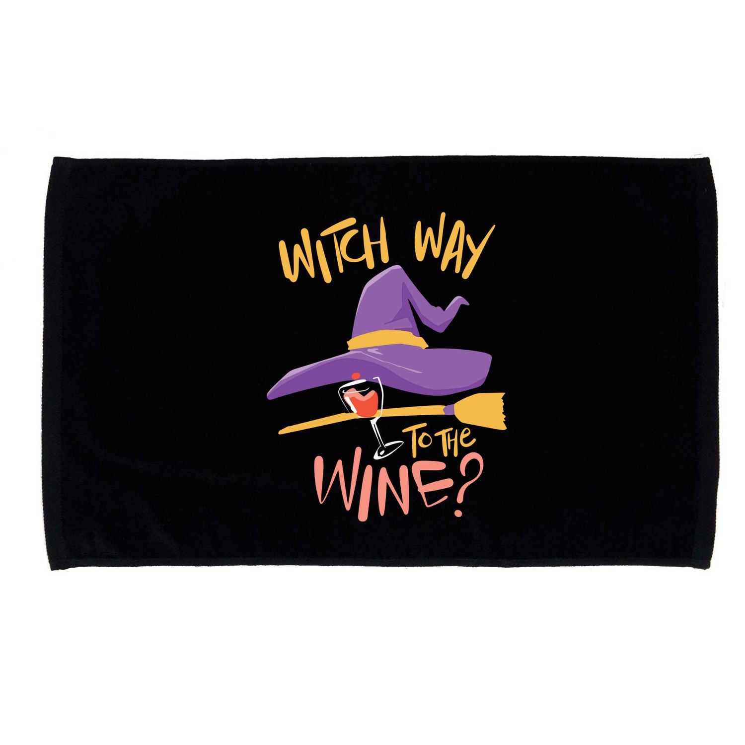 Women Halloween Drinking Witch Way To The Wine Long Sleeve Microfiber Hand Towel