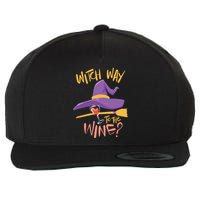 Women Halloween Drinking Witch Way To The Wine Long Sleeve Wool Snapback Cap