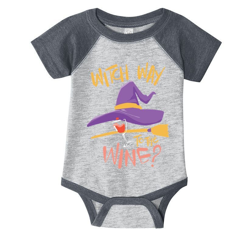 Women Halloween Drinking Witch Way To The Wine Long Sleeve Infant Baby Jersey Bodysuit