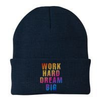 Work Hard Dream Big Knit Cap Winter Beanie