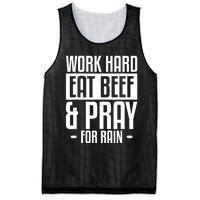 Work Hard Eat Beef & Pray For Rain Farming Farmer Mesh Reversible Basketball Jersey Tank