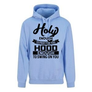 Wo Holy Enough To Pray Hood Enough To Swing Gift Meaningful Gift Unisex Surf Hoodie