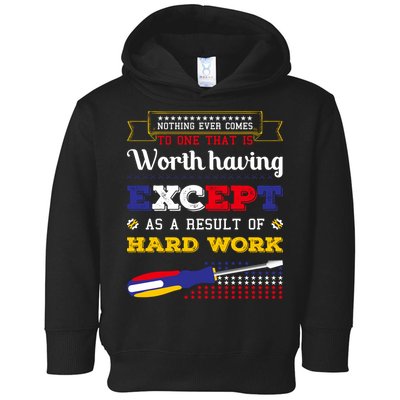 Worth Having Except As A Result Of Hard Work Labor Day Gift Toddler Hoodie