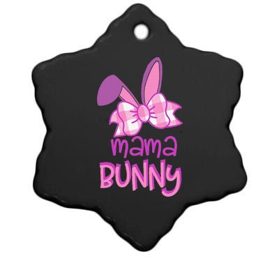 Womens Happy Easter Day Funny Mama Bunny Ceramic Star Ornament