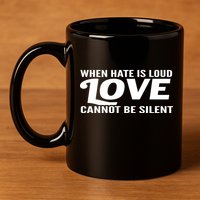 When Hate Is Loud Love Cannot Be Silent 11oz C Handle Ceramic Mug