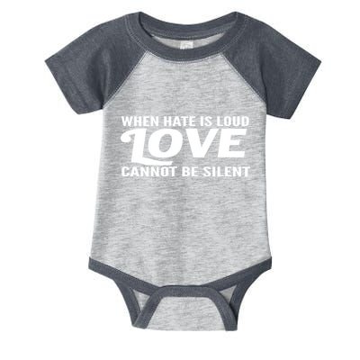 When Hate Is Loud Love Cannot Be Silent Infant Baby Jersey Bodysuit