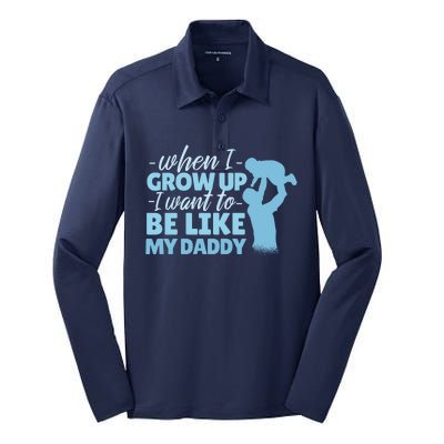 When I Grow Up Be Like Daddy Silk Touch Performance Long Sleeve Polo