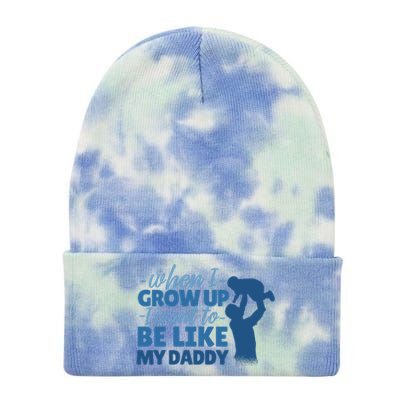 When I Grow Up Be Like Daddy Tie Dye 12in Knit Beanie