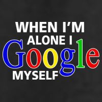 When I'm Alone I Google Myself 7 Panel Mesh Trucker Snapback Hat