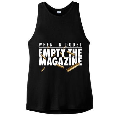 When In Doubt Empty The Magazine Ladies PosiCharge Tri-Blend Wicking Tank