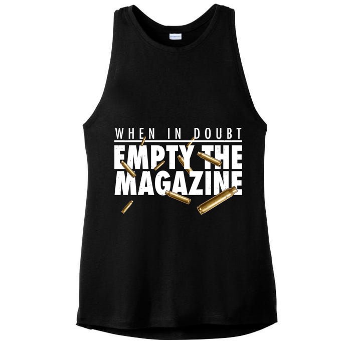 When In Doubt Empty The Magazine Ladies PosiCharge Tri-Blend Wicking Tank