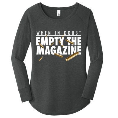 When In Doubt Empty The Magazine Women's Perfect Tri Tunic Long Sleeve Shirt
