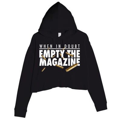 When In Doubt Empty The Magazine Crop Fleece Hoodie