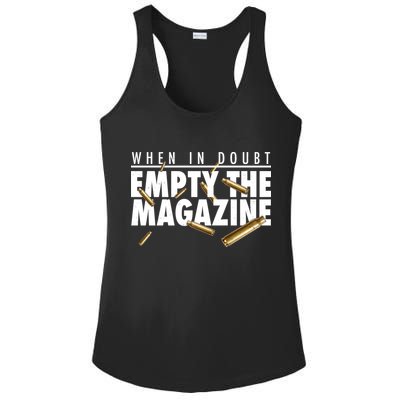 When In Doubt Empty The Magazine Ladies PosiCharge Competitor Racerback Tank