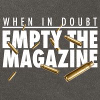 When In Doubt Empty The Magazine Cotton Canvas Backpack