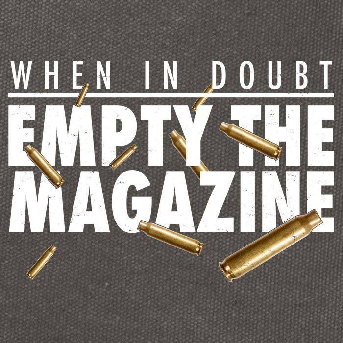 When In Doubt Empty The Magazine Cotton Canvas Backpack