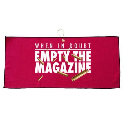 When In Doubt Empty The Magazine Large Microfiber Waffle Golf Towel