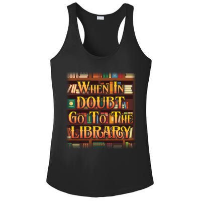 When In Doubt Go To The Library Ladies PosiCharge Competitor Racerback Tank