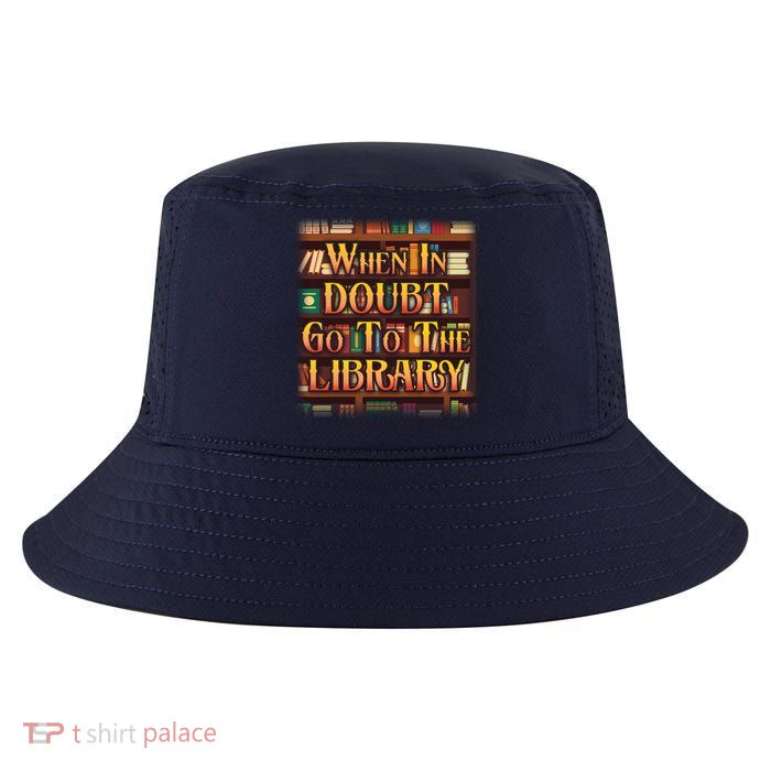 When In Doubt Go To The Library Cool Comfort Performance Bucket Hat