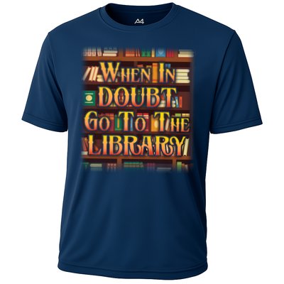 When In Doubt Go To The Library Cooling Performance Crew T-Shirt