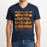 When In Doubt Go To The Library V-Neck T-Shirt