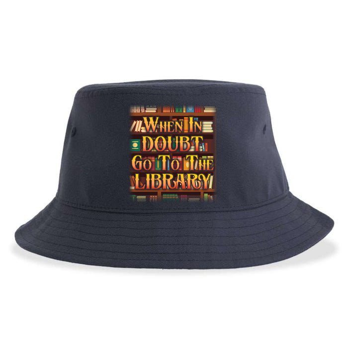 When In Doubt Go To The Library Sustainable Bucket Hat