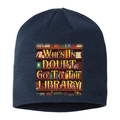 When In Doubt Go To The Library Sustainable Beanie
