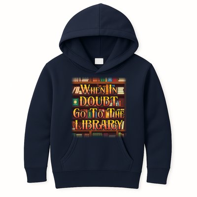 When In Doubt Go To The Library Kids Hoodie