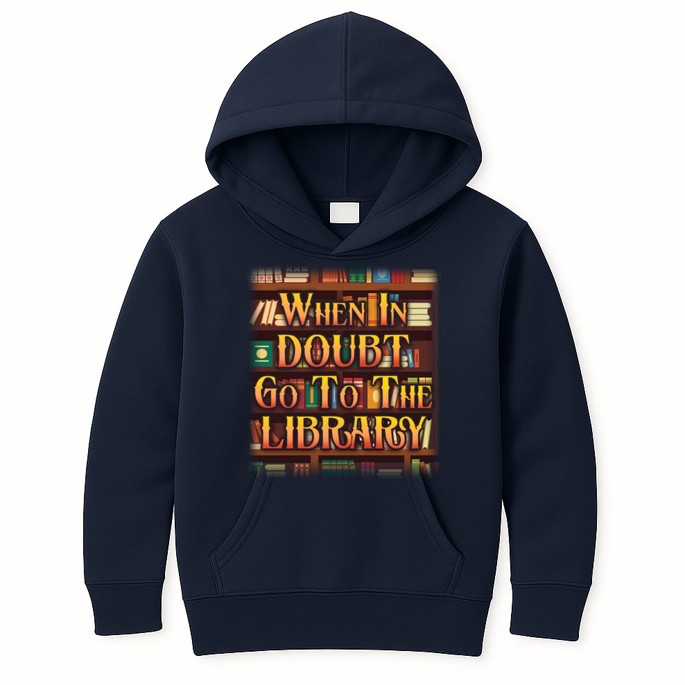 When In Doubt Go To The Library Kids Hoodie