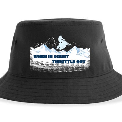 When In Doubt Throttle Out Snowmobiling Sustainable Bucket Hat