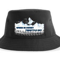 When In Doubt Throttle Out Snowmobiling Sustainable Bucket Hat