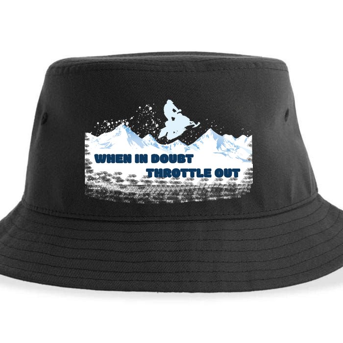 When In Doubt Throttle Out Snowmobiling Sustainable Bucket Hat